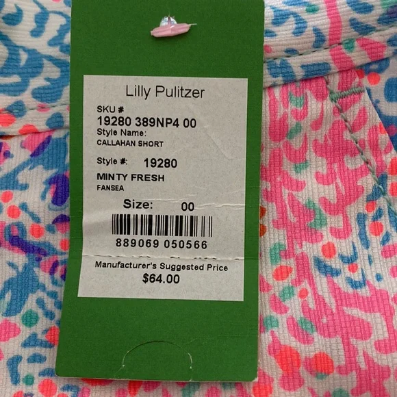 NWT Lilly Pulitzer Callahan Short in Minty Fresh - Picture 3 of 4